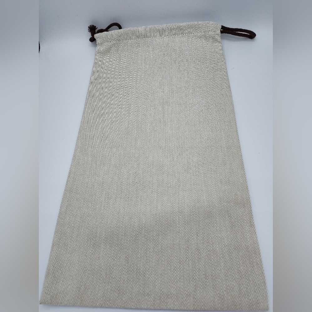 Authentic Hermès Herringbone Drawstring Dust Bag Shoe Bag Storage 17x10 - Picture 2 of 4
